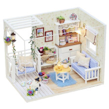 Maison de poupée miniature en bois à assembler soi-même, avec lampe LED et couvercle anti-poussière, pour 12 ans et plus
