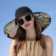 Zonnehoeden voor dames, katoenen casual outdoorhoed met bloemenprint en brede rand, vissershoed, voor bescherming tegen de zon in de lente en zomer.