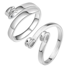 Anillos para tejer, paquete de 2, aleación de zinc plateada, guías de hilo ajustables, sujetadores de dedos para ganchillo, manualidades y tejido.