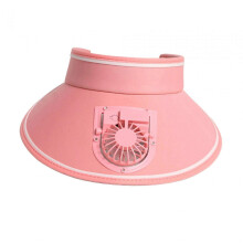 Visera con ventilador incorporado, 3 velocidades viento USB, ajustable niños y adultos, para actividades al aire libre rosa poliéster