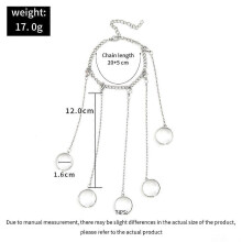 Geometrische zilveren schakelarmband en ringenset, punk-emo-stijl afneembare ring voor open vingers, set voor stellen