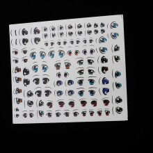 Yeux de jouets de dessin animé à faire soi-même, autocollants à l'eau pour la création de poupées en pâte à modeler, 15 x 13 cm