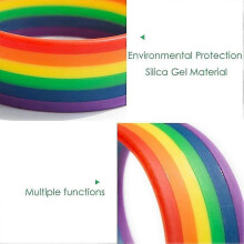 Regenboog rubberen siliconen armbanden, Gay Pride LGBT ondersteuningsarmbanden, niet-giftig, comfortabel voor dagelijkse gelegenheden