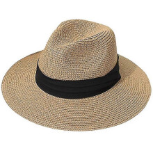 Panama Hat Rollable Straw Fedora for Men Women Medium Size Adjustable String Sun Hat