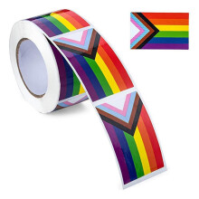 Autocollants arc-en-ciel Fierté, formes de cœur et de carré, autocollants LGBT Fierté