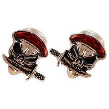 Totenkopf-Ohrstecker für Damen, Halloween-Schmuck aus Zinklegierung, handgefertigtes Totenkopf-Design aus Silber
