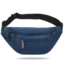 Large Fanny Pack with 4 Zipper Pockets Adjustable Waist Strap for Travel Dog Walking