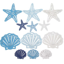 Wooden Sea Star and Shell Hanging Ornaments DIY Craft Set 136Pcs Nautical Home Decor