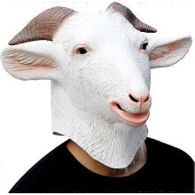 Realistisch geitenmasker van latex voor Halloween, geschikt voor volwassenen, met ademend ontwerp.