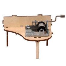Kit de puzzle piano 3D en bois avec boîte à musique à manivelle, à assembler et à décorer