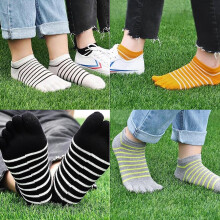 Toe Socks for Women 5 Finger Running Socks Low Cut Non Slip Cotton Breathable