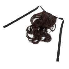Schwarze Pferdeschwanzverlängerung für Damen, hitzebeständige Faser, lange, gewellte Clip-in-Haarverlängerung