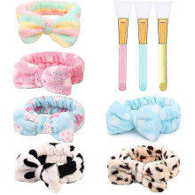 Bandeau de spa avec nœud papillon, en polaire corail douce pour le lavage du visage et le maquillage