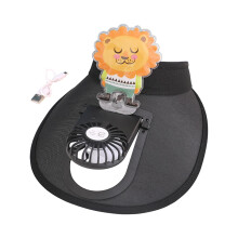 Casquette visière avec ventilateur intégré, rechargeable par USB, 3 vitesses réglables, pour hommes et femmes, activités de plein air, noir lion