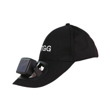 Klobúk s ventilátorom, nastaviteľný nylonový, solárne alebo USB nabíjateľný, na outdoorové aktivity