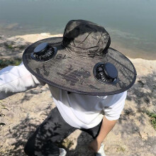 Cappello da pesca all'aperto con ampia tesa e ventilazione solare, circonferenza regolabile da 55 a 60 cm, cappello da sole con protezione UV.