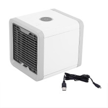 Climatiseur Personnel Portable 3 en 1, Rafraîchit Humidifie Purifie l'Air, 8h Réservoir Eau, 7 Couleurs LED, USB, 3 Vitesses Ventilation