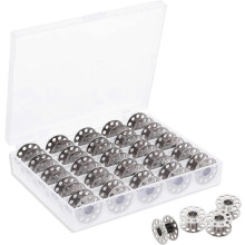 Canillas metálicas para máquina de coser, compatibles con Brother, Singer, Janome y Bernina, juego de 25 unidades con caja de almacenamiento.