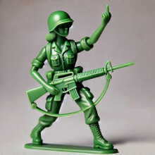 (C) Funny Green Army Woman Middle Finger Figures Classic Soldier Military Toys Gift