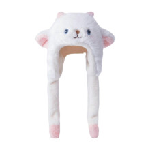 Plüschtiermütze mit beweglichen Ohren für Damen und Mädchen, Winter, Reisen, Cosplay