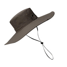 Herren-Bucket-Hat mit verstellbarem Kordelzug, breiter Krempe, UPF 50+, wasserabweisend, Polyester