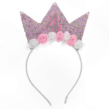Couronne d'anniversaire pour enfants, serre-tête ajustable en feutre et ABS coloré, taille ajustable.