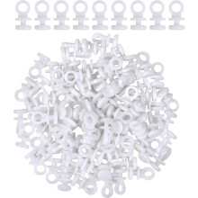 Guide per binari per tende, in plastica bianca, confezione da 100 pezzi, diametro testa 9 mm, per binari per tende standard.
