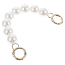 Catena di ricambio per borse in lega di zinco con perle artificiali, 20 cm, compatibile con borse a mano e borse donna