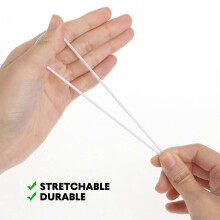 Elastische Stacheldrahtschnüre, 50 Stück, Weiß Polyester, für Maskenherstellung, DIY Bastelarbeiten, Hängedekorationen