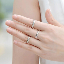 Ehering Größe 9, anlaufbeständiges titanbeschichtetes Sterlingsilber, hochglanzpolierter runder Ring für Verlobung und Hochzeit