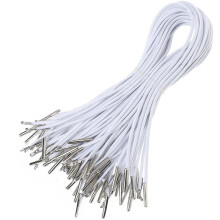 Elastische koorden met weerhaken, 50 stuks, wit polyester, handgemaakte ophangband voor het maken van maskers en doe-het-zelf knutselprojecten.