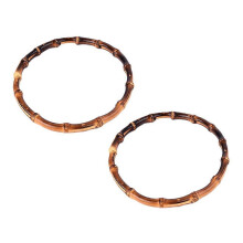 Manici rotondi in bambù per borse, set da 2 pezzi, colore caffè, 13x1 cm. Bambù naturale per borse e borsette fai da te.
