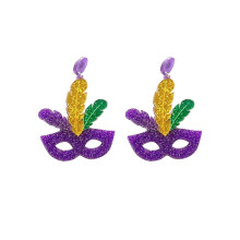 Akrylové viacfarebné náušnice s homárom na karneval Mardi Gras, večierky, sviatky, denné nosenie.