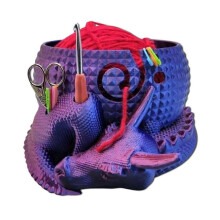Bol à laine en résine en forme d'œuf de dragon, avec compartiments de rangement pour outils de tricot et crochet