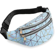 Women's Bum Bag, Waterproof PU Belt Bag with 3 Zipper Pockets, Adjustable Strap for Outdoor Activities