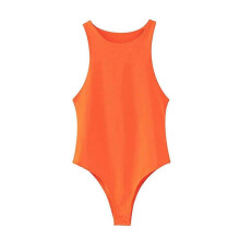 Body da donna senza maniche con spalline incrociate sulla schiena, modellante elasticizzato senza cuciture per palestra, yoga e streetwear quotidiano.