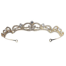 Diadème baroque vintage, orné de strass imitation cristal, plaqué or, bijou de tête pour mariage, bal de promo, or rose, argent