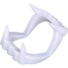 Denti finti in plastica, 5,5*4 cm, bianchi, zanne realistiche per Halloween, feste in maschera, Natale, cosplay, 1 pezzo