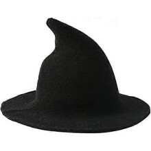 Women's Foldable Brim Knitted Witch Hat for Halloween Costume Daily Warm Cap