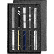 Set dasspelden voor heren, zilver, goud, helderzwart, marineblauw, koper, 10 stuks, klassiek design