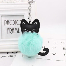 Fake Rabbit Fur Ball Key Chain, Pompom Angel, Cute Cat Bag Jewelry for Women