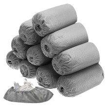 Disposable Shoe Covers, 100 Pcs Grey Thick Fabric Waterproof Indoor Anti-slip Elastic Shoe Protectors