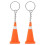 Traffic Cone Keychain 2pcs Mini Construction Cones Silicone Key Ring for Keys Bag 1