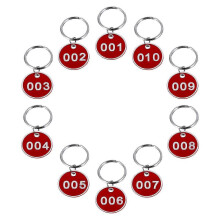 Metal Luggage Tags, 10Pcs Rectangular Key Tags Numbered 1-10, Durable Waterproof Metal Key ID Tags