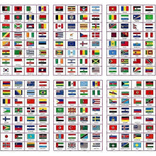 Autocollants drapeaux de 192 pays, autocollants en PVC pour agenda de voyage, 6 feuilles