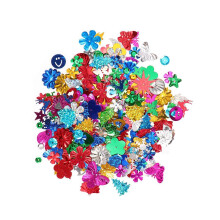 Paillettes à paillettes pour loisirs créatifs, motif floral, 30 g, couleurs assorties, métal