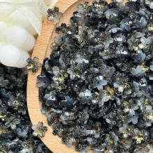 Perles de verre 10 mm en forme de fleur, plaquées noir AB, pour la création de bijoux