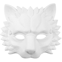 Biela 3D levia tanečná maska z PU peny, Halloween, Cosplay, rekvizita
