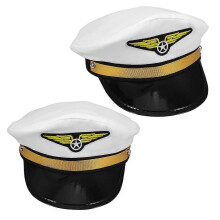Pilot Hat 2 Pack Adjustable Airline Captain Hat for Stage Performances