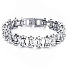 Motorfietskettingarmband voor heren, roestvrij staal, biker sieraden, zilver, goud, zwart